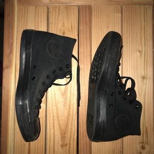Black Converse High Tops - black on black